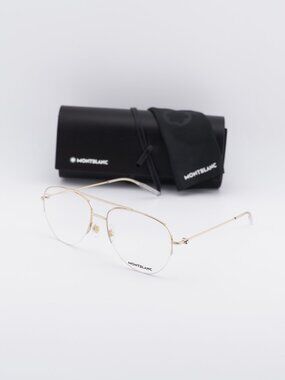 Montblanc MB0077O 002 Aviator Eyeglasses 57mm – Gold